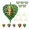 Metal Leaf Ganesha Diwali Decor Wall Hanging for Home & Office Housewarming Return Gift Pooja Favor Ganesha Decorative Wall Hanging Showpiece Pack of 1/2/5/25 Pcs